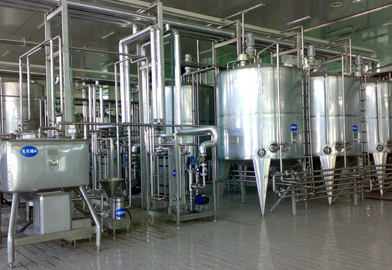 SUS304/316 अनुकूलित 500-5000L/H वनस्पति दूध प्रसंस्करण लाइन पूर्ण सोया / बादाम दूध उत्पादन लाइन पीएलसी के साथ दूध मशीन